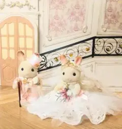 シルバニアファミリー❀ピンクのローズウエディングドレスセット（※お人形なし）