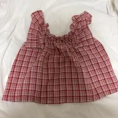 BRANDY MELVILLE 赤 チェック柄 半袖 シャツ - メルカリ