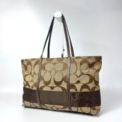 美品 COACH コーチ トートバッグ シグネチャー ハンドバッグ