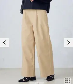 定価¥6899【美しいベーシックパンツ】ワイドシルエットチノパンツ