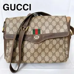 【ヴィンテージ】GUCCI GGキャンバス ショルダーバッグ　シェリーライン