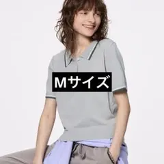 GU ウォッシャブルポロセーター(半袖) グレー GRAY Mサイズ