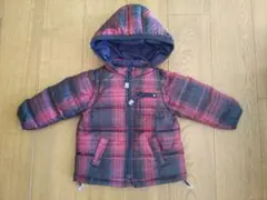 グリーンレーベルリラクシング 赤系チェック柄スリーウェイダウンジャケット95㎝