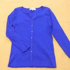 リブ編み ニットカーディガン　七分袖