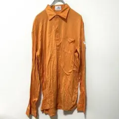 ダンヒルSPORT オレンジ 古着 長袖シャツ メンズ 綿100% L 黄色