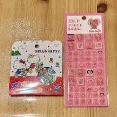ハローキティ シール おはじきシールフレーク タイルシール 日焼けキティ