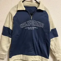 SHEIN ハーフジップ スウェット CALIFORNIAロゴ