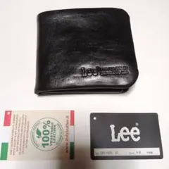 未使用品 Lee 二つ折り財布 メンズ L字ファスナー札入れ イタリアンレザー