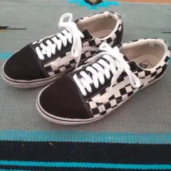 VansオールドスクールDX チェック　27cm カカト部分ビニール皮膜破れ他