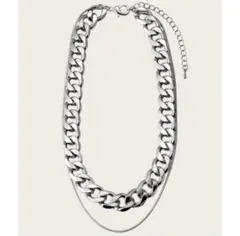 ネックレス チェーン 2連 シルバー y2k 韓国 インポート