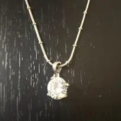 18KRGP美品 大粒ダイヤ風ネックレス