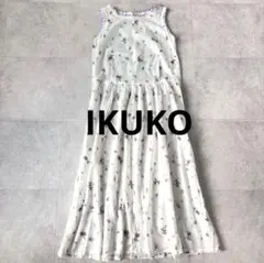 美品】ヒロココシノ ドレープワンピース フレンチスリーブ 膝下丈 40 L