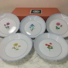 たち吉 『花絵 銘々皿』 ５枚組 共箱付き