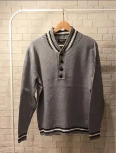 ⚪︎ Eddie Bauer ヘンリーネック コットンニットセーター Mサイズ