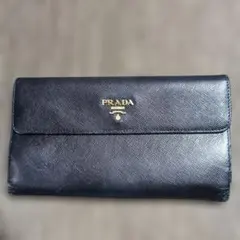 PRADA ブラック 長財布 サフィアーノレザー