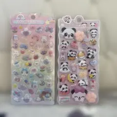 パンダ肉球シール プニキュン！ぷっくりシール　2枚セット