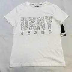 新品レディースDKNYスタッズロゴ半袖Tシャツ白ダナキャラン1点のみセール半額のサムネイル