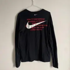 NIKE ナイキ Tシャツ 長袖 ブラック M ビッグスウッシュ バックプリント