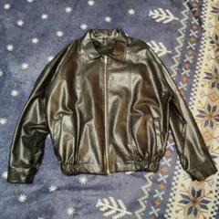 ​ASCLO エジュクロ フェイクレザー ジップアップ ジャケット ブラック