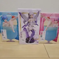 【ラウンドワン 限定】Re:ゼロから始める異世界生活 フィギュア 3点セット