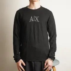 A|X ARMANI EXCHANGE ロゴニットプルオーバー 黒/IZ123