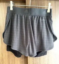 adidas ランニングパンツ　ショートパンツ　グレー　レディース　春