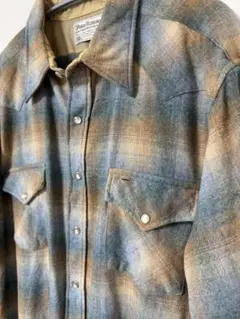 【最終価格】PENDLETON 70s ウールウエスタンシャツ オンブレ