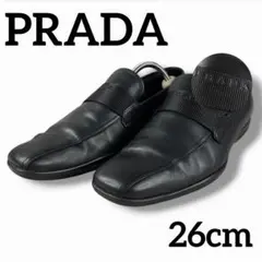 美品 PRADA プラダ ロゴ プレート ローファー 革靴 22cm アーカイブ 