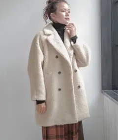 niko and ... ビッグカラーコート　ボアジャケット