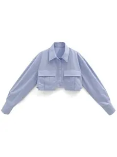 ショート丈ビッグポケットシャツ