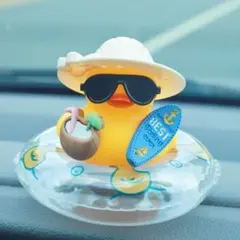 アヒル サマーリゾート 浮き輪 サングラス 置物 オブジェ
