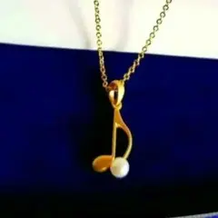 限定セール！淡水真珠ベビーパール音符　デザインネックレスMJC
