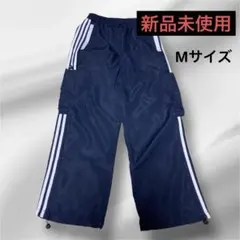 ネイビー ストライプ カジュアルパンツ Mサイズ
