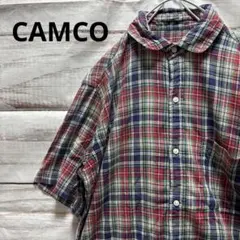 CAMCO チェック半袖シャツ アメカジ 古着 S 赤 青 緑のサムネイル
