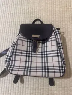 良品 BURBERRY ノバチェック リュック 巾着 キャンバス レザー ロゴ