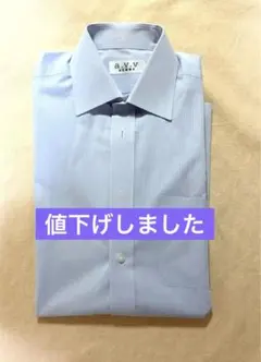 a.v.v 薄い青 ストライプ 長袖Yシャツ