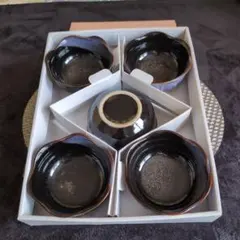 花びら型陶器食器セット 6点
