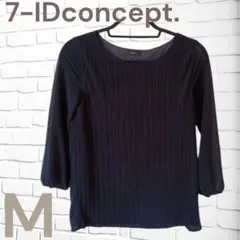 7-IDconcept　 レディース　カットソー　Mサイズ　袖シースルー　濃紺のサムネイル