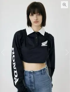 HONDA MOUSSYコラボ クロップドポロシャツ 長袖 ブラック 2026年最新】moussy hondaの人気アイテム - メルカリ