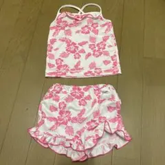 花柄水着セット ピンク 80cm