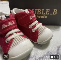 ミキハウスDouble.B ベビーシューズ レッド　12.0 ファーストシューズ