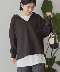 タグなし新品　アメリカンホリック　スキッパー裏毛パーカー　Brown