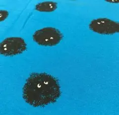 ニット生地　モジャ　ブルー
