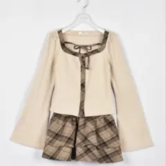 evelyn チェックカットセットアップ