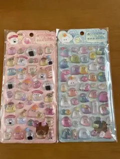 オバケーヌぷっくり立体シール　4枚セット　うるちゅる硬めシール