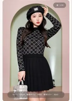 Darich ブラック 長袖ミニワンピース フリーサイズ