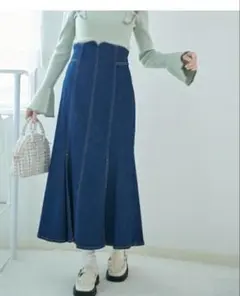 ハイウエストタックマーメイドデニムスカートFREE'S MART ワンウォッシュ