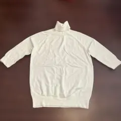 ZARA 五分袖　ハイネックニット　ホワイト　美品