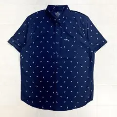 新品 HOLLISTER 半袖シャツ ボタンダウン 総柄 HS-362