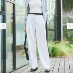 【新品】タックワイドパンツ ホワイト